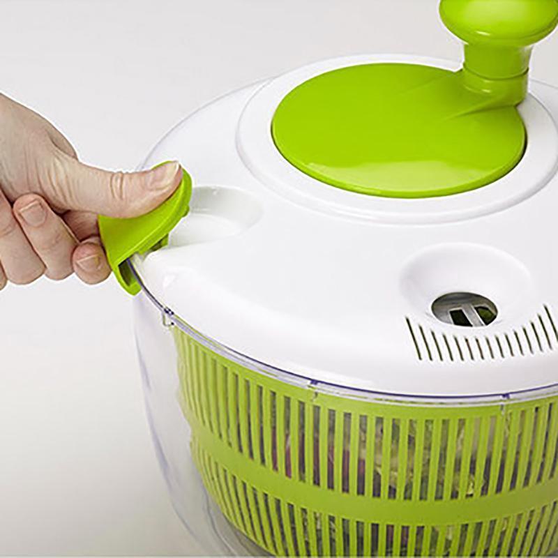 Kitchen Utensils: Salad Spinner Vegetable Lettuce Salad Leaves Washer Dryer Serving Bowl Container