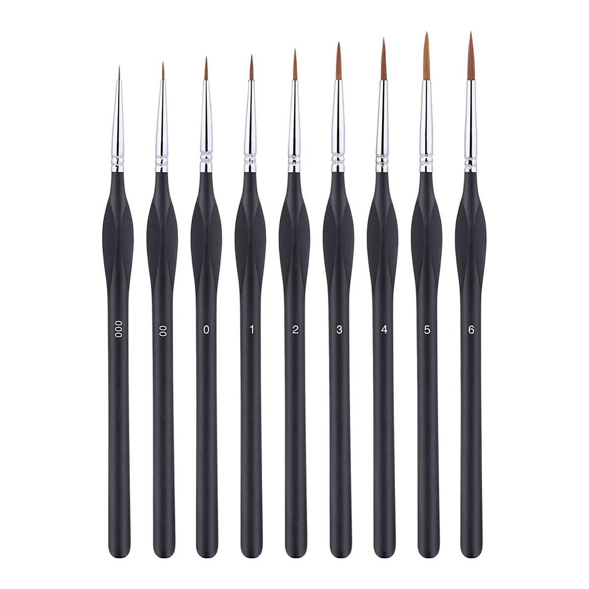 Pens & Pencils: 9PCS Fine Detail Paint Brush Set for Watercolour Gouache Acrylic Miniature Art