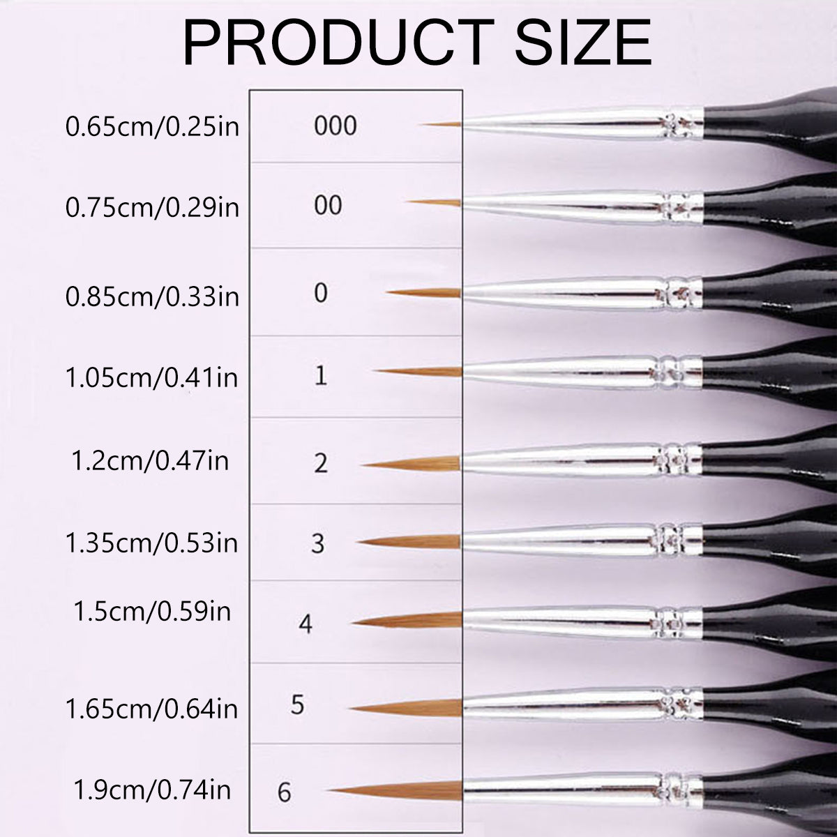 Pens & Pencils: 9PCS Fine Detail Paint Brush Set for Watercolour Gouache Acrylic Miniature Art