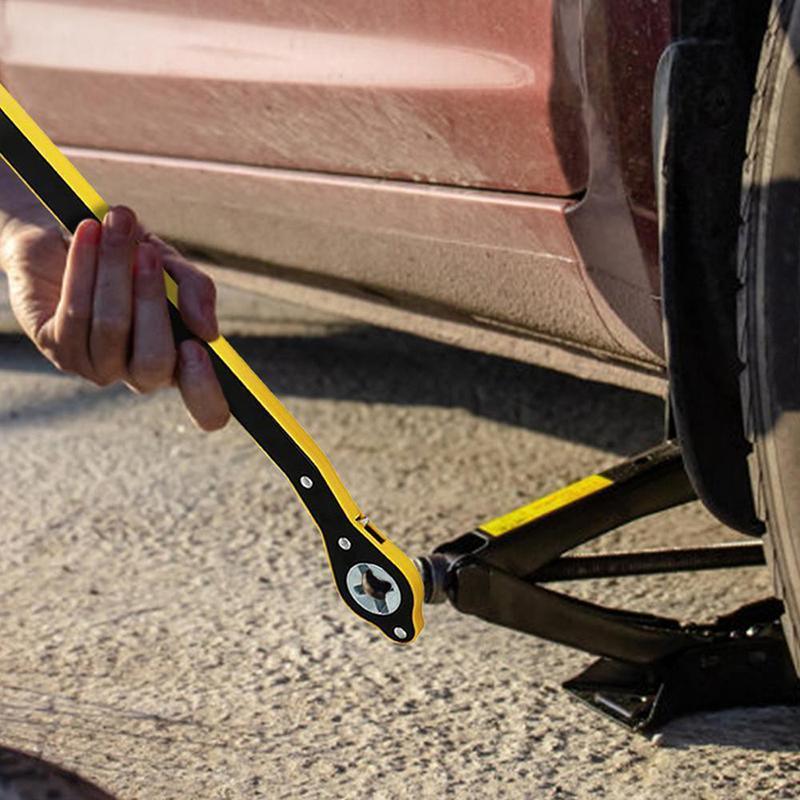 Hand Tools: Car Labor-Saving Jack Ratchet Wrench Wheel Hand Crank Cross Wrench Repair Tool