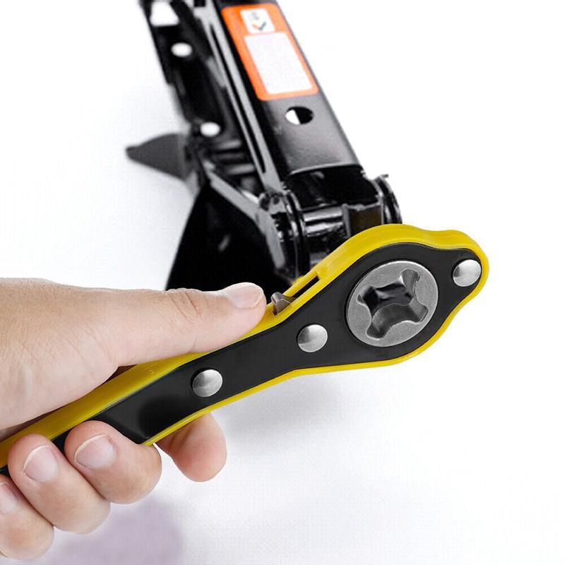 Hand Tools: Car Labor-Saving Jack Ratchet Wrench Wheel Hand Crank Cross Wrench Repair Tool
