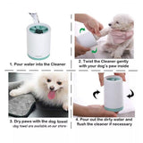 Pet Grooming Supplies: Pet Foot Wash Cup Automatic No-Rub Paw Cleaner Cat Dog Paw Washing Cup Clean - Grey