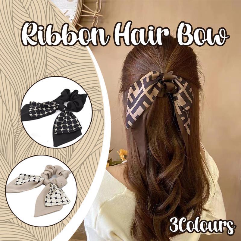 Women's Accessories: Women Elegant Scrunchies for Hair Ribbon Ties Bow Scrunchies Ponytail Scrunchie - Beige