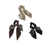 Women's Accessories: Women Elegant Scrunchies for Hair Ribbon Ties Bow Scrunchies Ponytail Scrunchie - Beige