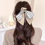 Women's Accessories: Women Elegant Scrunchies for Hair Ribbon Ties Bow Scrunchies Ponytail Scrunchie - Beige