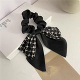 Women's Accessories: Women Elegant Scrunchies for Hair Ribbon Ties Bow Scrunchies Ponytail Scrunchie - Beige