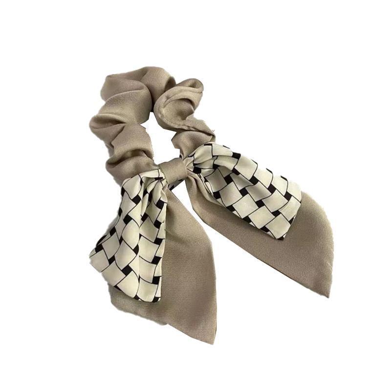 Women's Accessories: Women Elegant Scrunchies for Hair Ribbon Ties Bow Scrunchies Ponytail Scrunchie - Beige