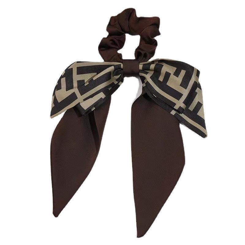 Women's Accessories: Women Elegant Scrunchies for Hair Ribbon Ties Bow Scrunchies Ponytail Scrunchie - Beige