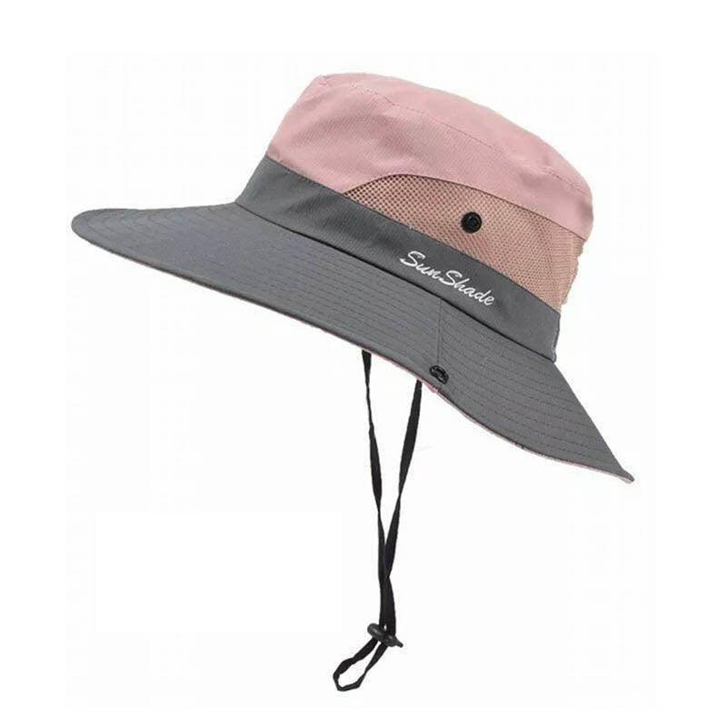 Women's Sleepwear: Women Wide Brim Ponytail Hat Sun Protect Visor Summer Beach Cap Anti Uv Floppy - Yellow