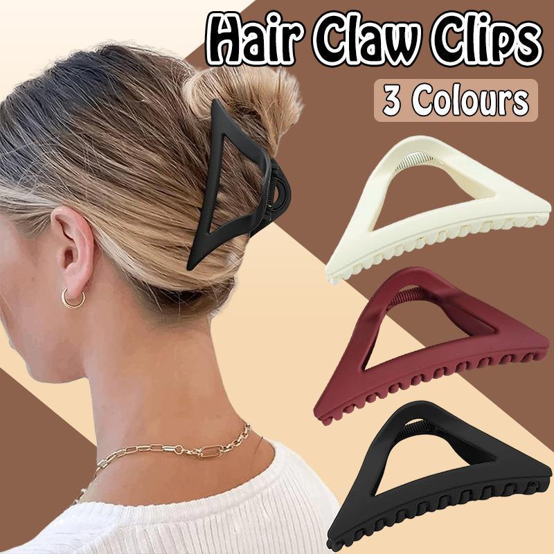 Hair Styling Tools: Women's Simple Hair Claws Clip Large Geometric Barrette Ponytail Clamp Hairpin - Black