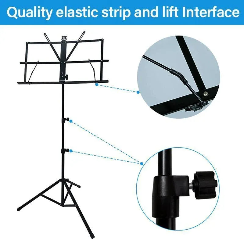 Foldable Sheet Music Stand Tripod with Carry Bag - 1 Pc