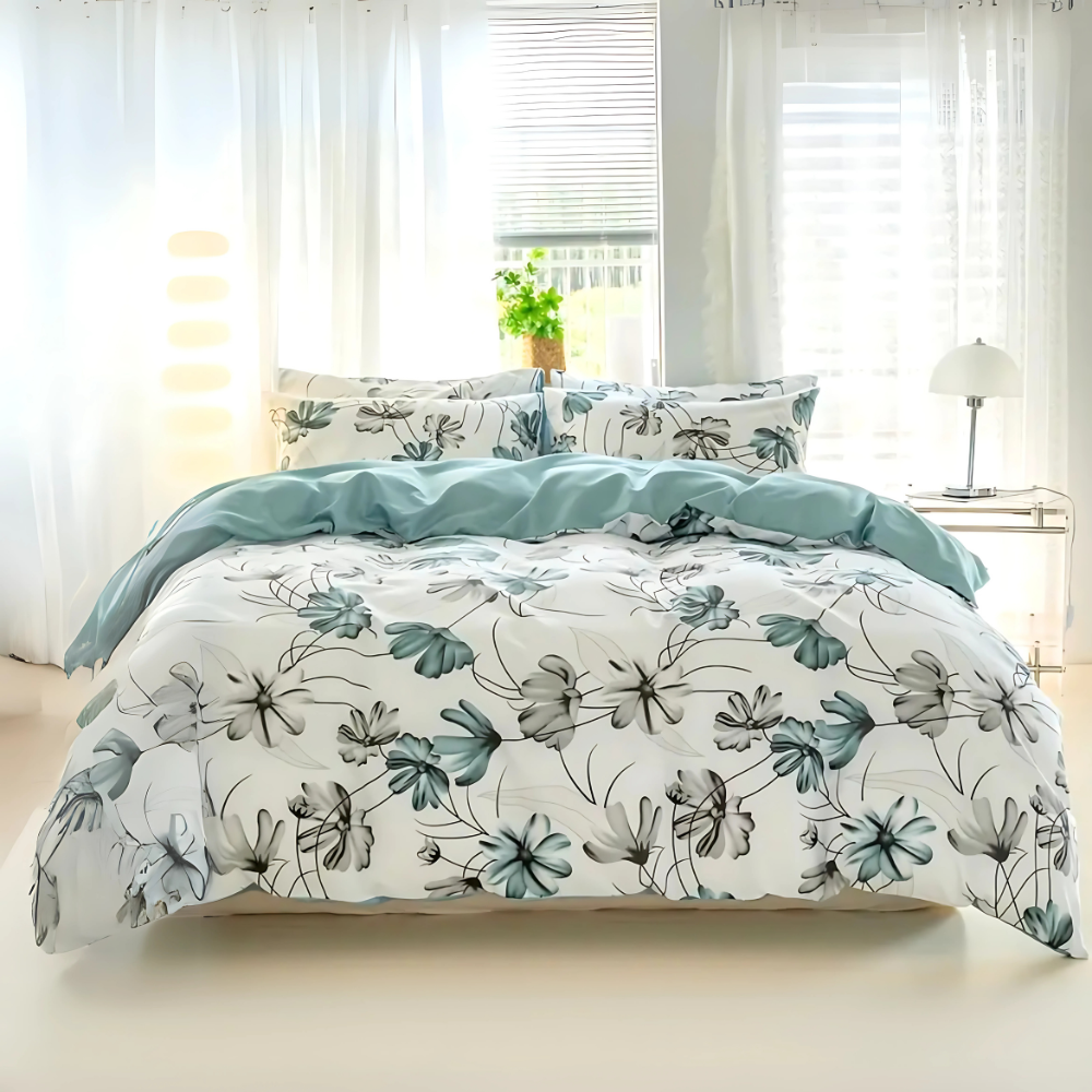 Dreamfields - Floral Mist Quilt Cover Set - (2pcs, King Single Size)