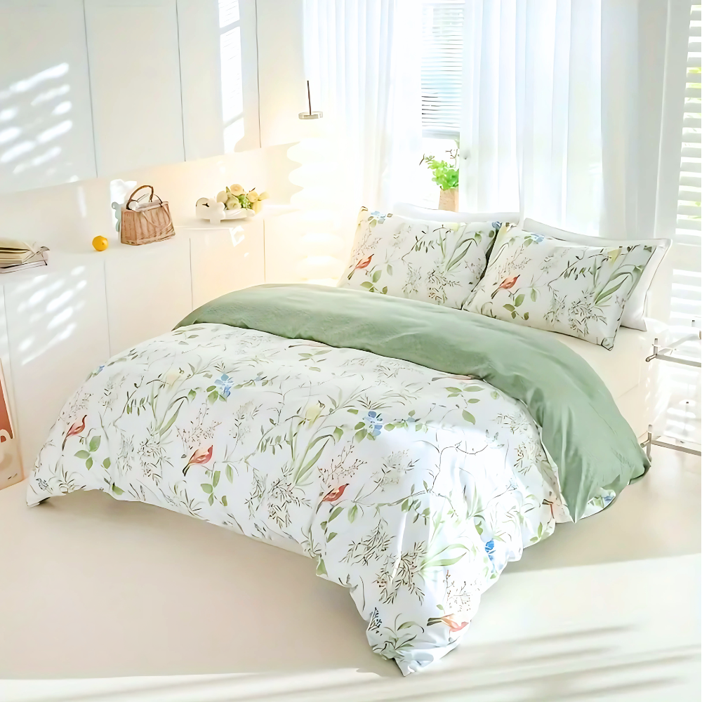 Duvet Covers: Dreamfields - Green Roost Quilt Cover Set - (3pcs, King Size)