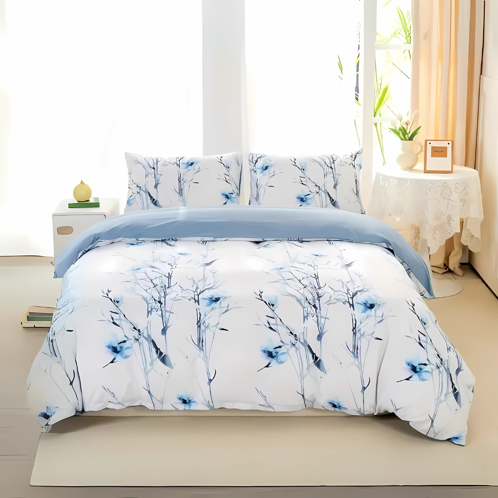 Duvet Covers: Dreamfields - Mist Floral Quilt Cover Set - (3pcs, Double Size)