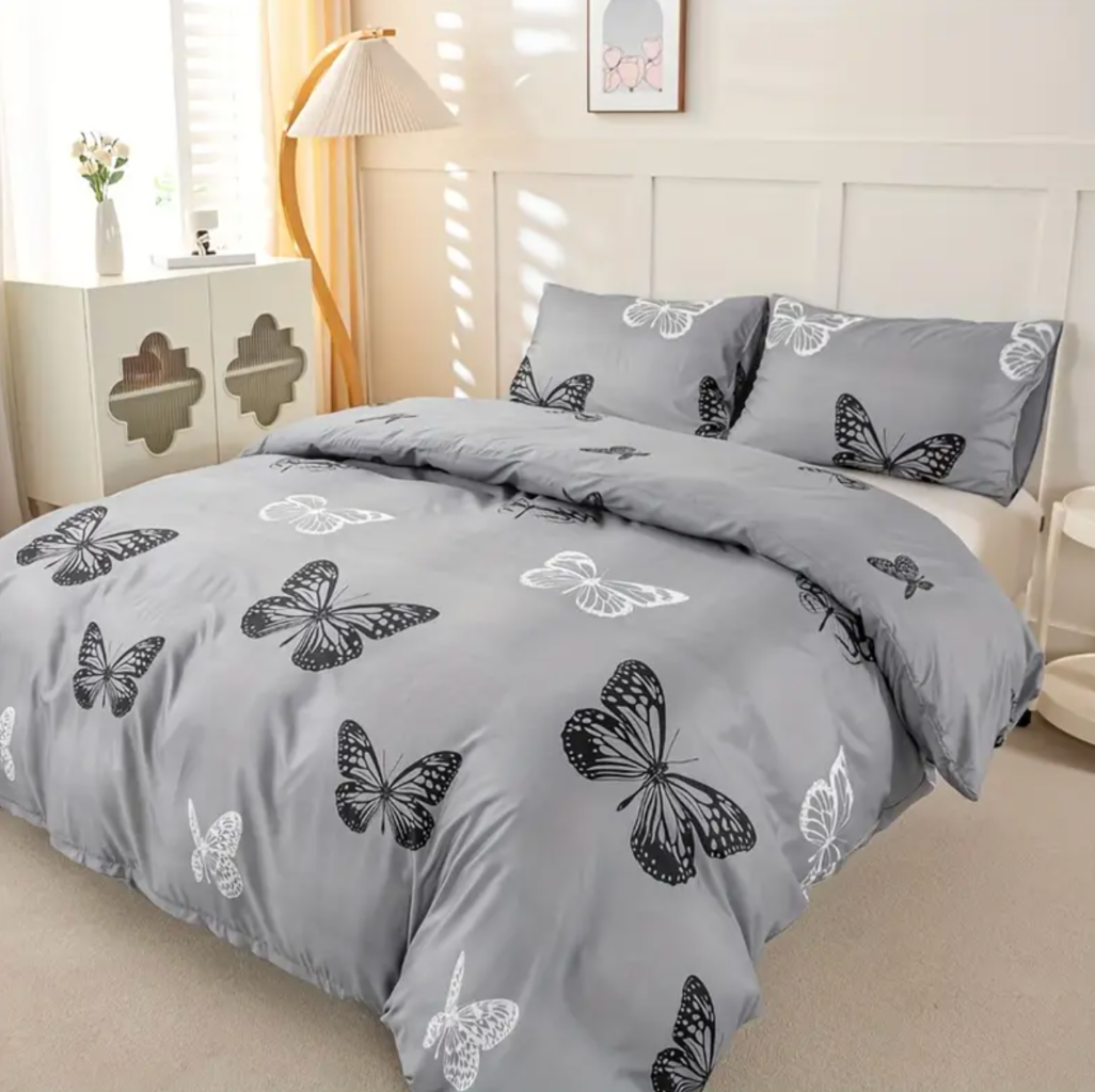 Duvet Covers: Dreamfields - Mono Papilio Quilt Cover Set - (2pcs, Single Size)