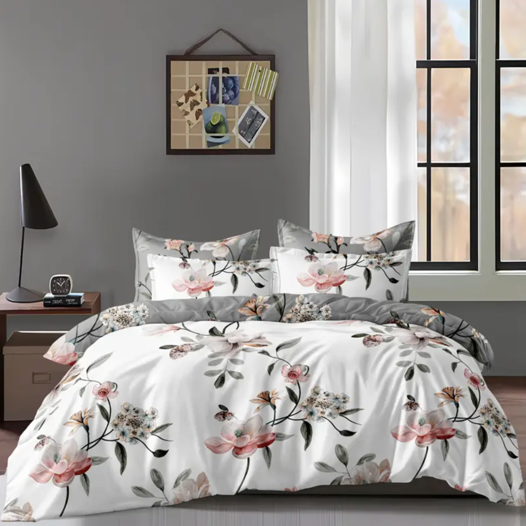 Duvet Covers: Dreamfields - Shadow Bloom Quilt Cover Set - (3pcs, Double Size)