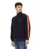 Zip-up Sweatshirt with Side Pockets and Printed Shield Logo M Men