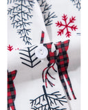 White Christmas Deer Printed Shirt and Shorts Lounge Set - S