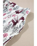 White Christmas Printed Shirt and Pants Pajama Set - XL