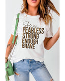 Azura Exchange FEARLESS STRONG ENOUGH BRAVE Graphic Tee - M