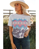 Azura Exchange Aztec Geometric Print T-shirt - S