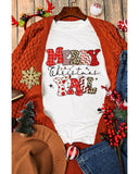 White MERRY Christmas YAll Graphic Crewneck T Shirt - 2XL