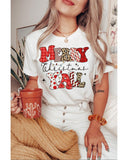 White MERRY Christmas YAll Graphic Crewneck T Shirt - 2XL