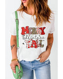 White MERRY Christmas YAll Graphic Crewneck T Shirt - XL