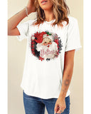 White Believe Christmas Father Graphic Crewneck T Shirt - XL