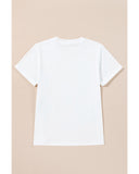 White Christmas Bowknot Graphic Cotton Blend T Shirt - 3XL