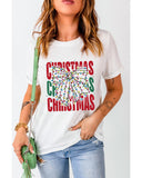 White Christmas Bowknot Graphic Tee - 2XL