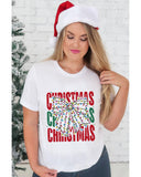 White Christmas Bowknot Graphic Tee - 2XL