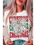 White Christmas Bowknot Graphic Tee - 2XL