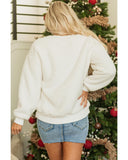 White Christmas MERRY & Bright Chenille Graphic Sherpa Sweatshirt - 2XL