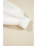 White Christmas MERRY & Bright Chenille Graphic Sherpa Sweatshirt - L