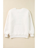 White Christmas MERRY & Bright Chenille Graphic Sherpa Sweatshirt - M