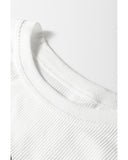 White JOY to the world Ribbed Crewneck Pullover Sweatshirt - L