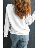 White MERRY & BRIGHT Checkered Print Crew Neck Sweatshirt - S