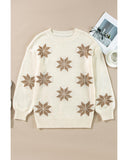 White Snowflake Christmas Tunic Sweater - S
