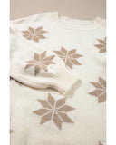 White Snowflake Christmas Tunic Sweater - XL
