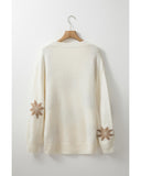 White Snowflake Christmas Tunic Sweater - XL