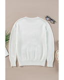 White Tinsel Merry and Bright Graphic Christmas Sweater - S