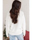 White Tinsel Merry and Bright Graphic Christmas Sweater - S