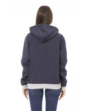 Front Logo Long Sleeve Fleece Hoodie with Maxi Front Pocket L Women