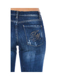 Worn Wash Skinny Denim Jeans with Multi-Pockets W26 US Women