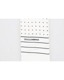 White Silk Mens Tie Scarf Wrap with Polka Dotted Fringes One Size Men