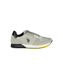 US POLO ASSN Men's Gray Polyester Sneaker - 44 EU