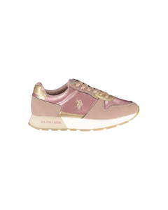 US POLO ASSN Women's Pink Polyester Sneaker - 39 EU