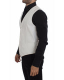 Dolce & Gabbana White Cotton Silk Blend Dress Vest 44 IT Men