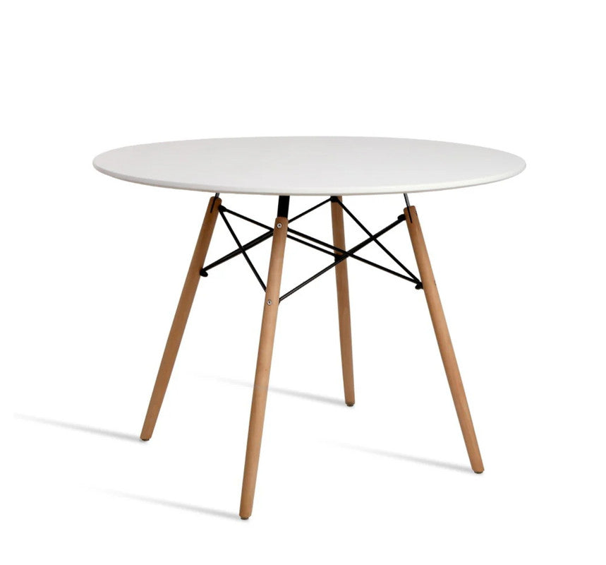 Dining Tables: Wood Dining Table for 2-4 People,80cm DIA Modern Round Kitchen Table with Wood Legs for Dining Room, Living Room and Kitchen